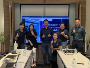 ภาพหมู่ผู้เรียนคอร์ส AI Automation for Business หน้าจอสอน