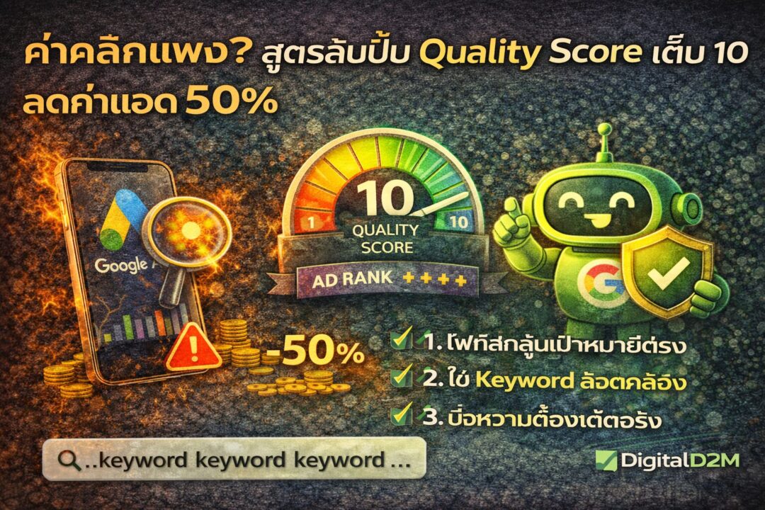 Quality Score, Google Ads, ค่าคลิก Google, CPC, สอนยิงแอด Google