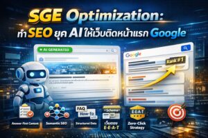 SGE Optimization, SEO 2026, Google AI Search, ทำ SEO ยุคใหม่, Answer Engine Optimization