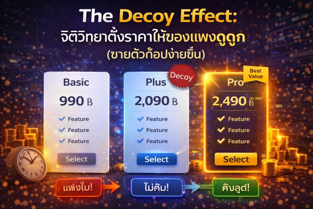 The Decoy Effect, Pricing Strategy, จิตวิทยาการตั้งราคา, เพิ่มยอดขาย, Behavioral Economics