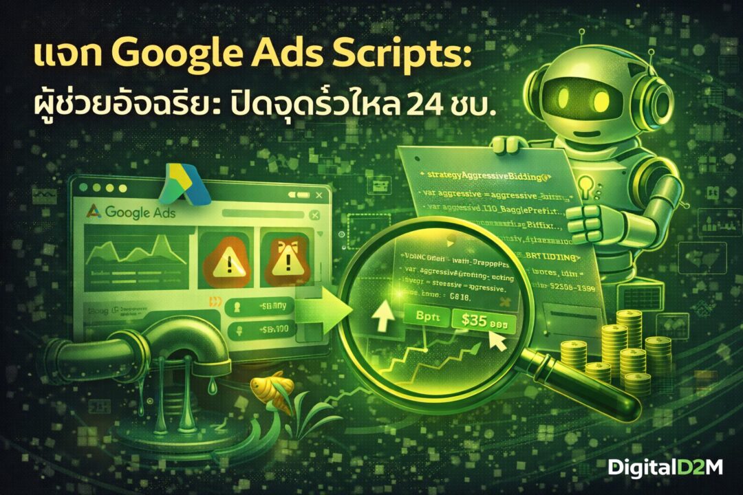 Google Ads Scripts, Scripts Automation, ลดค่าแอด, สอนยิงแอด Google, เพิ่มประสิทธิภาพโฆษณา