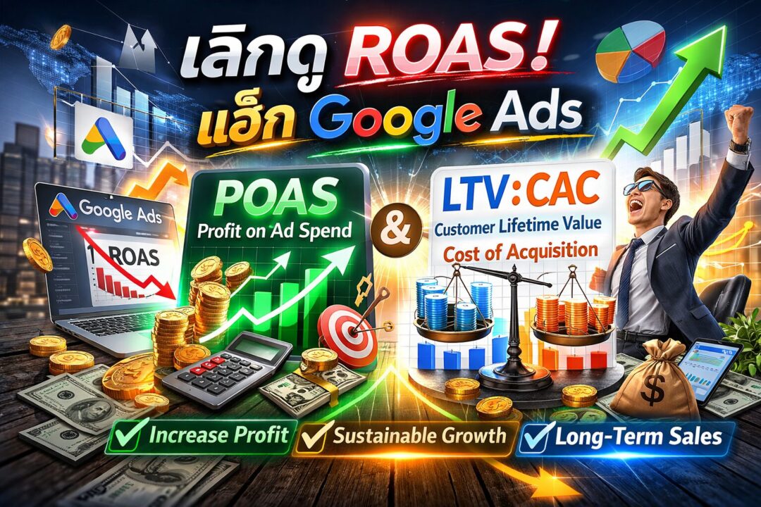 วัดผล Google Ads, POAS, ROAS, LTV:CAC, กำไรสุทธิ