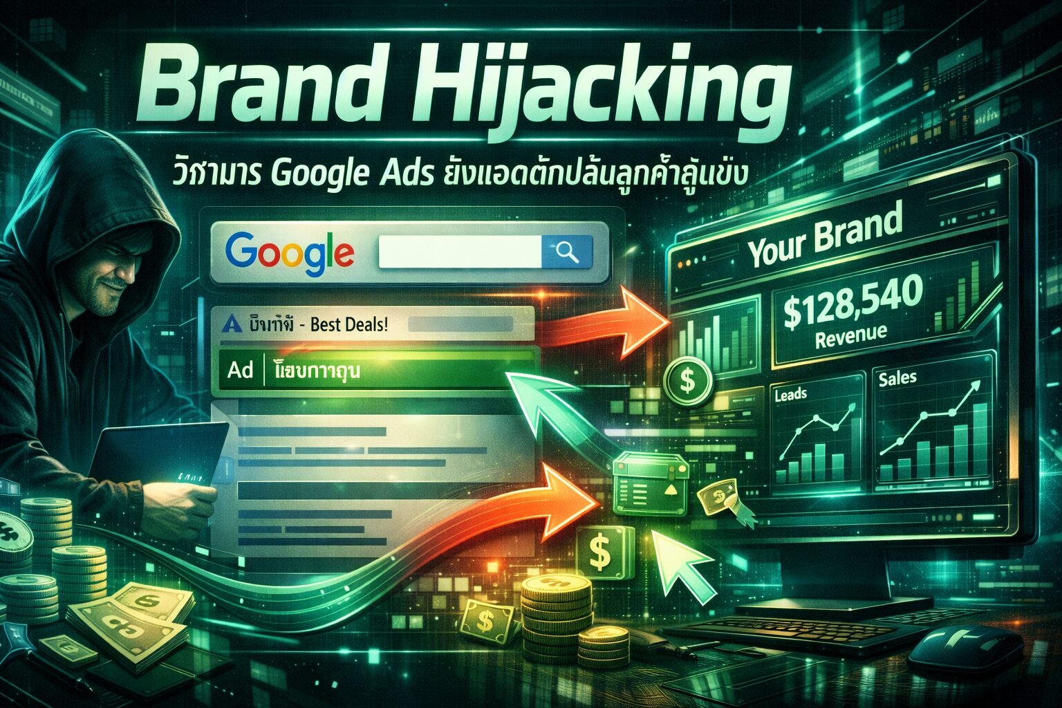 Brand Hijacking, Google Ads, ยิงแอด Google, คีย์เวิร์ดคู่แข่ง, กลยุทธ์การตลาด