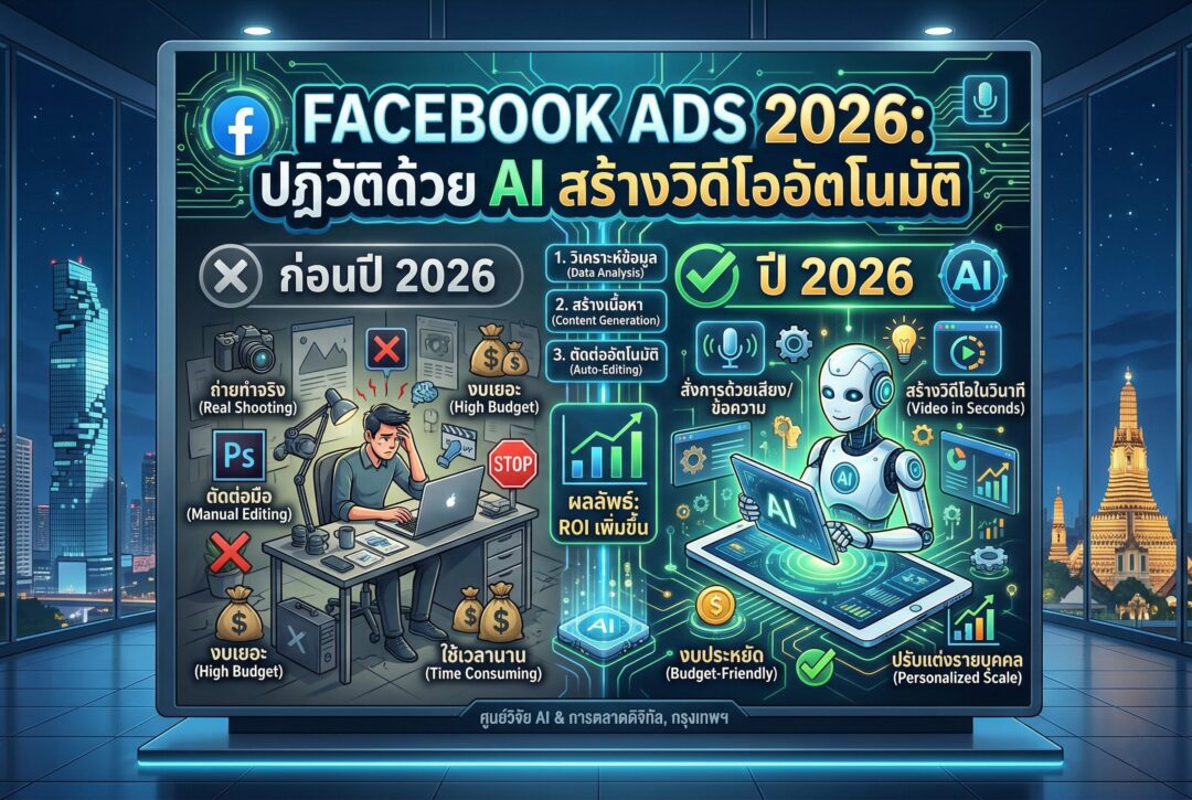 Facebook Ads 2026, Advantage+ Creative, AI สร้างวิดีโอ, ลดต้นทุนคอนเทนต์, ยิงแอดวิดีโอ