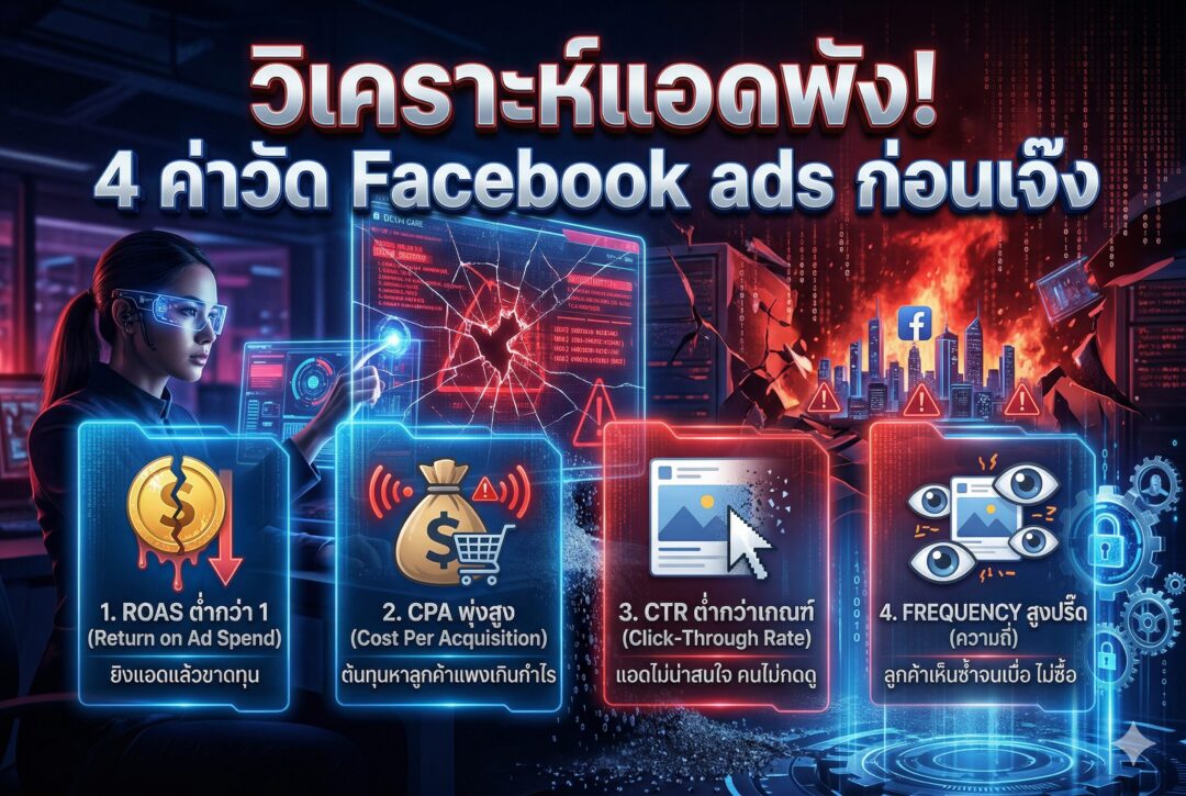 ค่าวัด Facebook ads, วิเคราะห์แอด, ยิงแอดเฟสบุ๊ค, การตลาดออนไลน์, ตัวจัดการโฆษณา