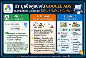 ยิงชื่อคู่แข่งใน Google Ads, โฆษณา Google, การตลาดออนไลน์, เพิ่มยอดขาย, กลยุทธ์ประมูล