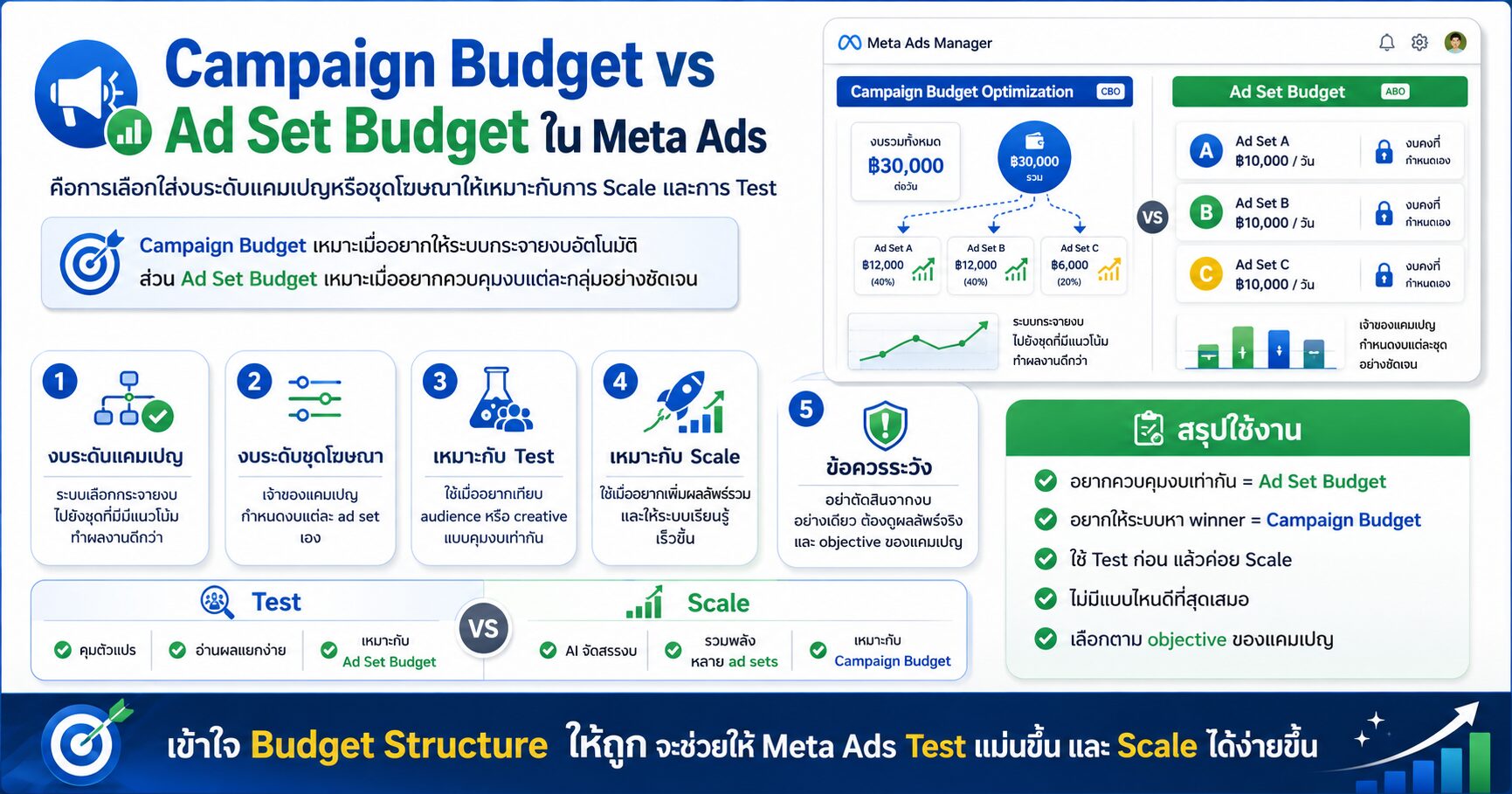 Campaign Budget vs Ad Set Budget Meta Ads Facebook Ads Advantage+ Campaign Budget และ Ad Set Budget