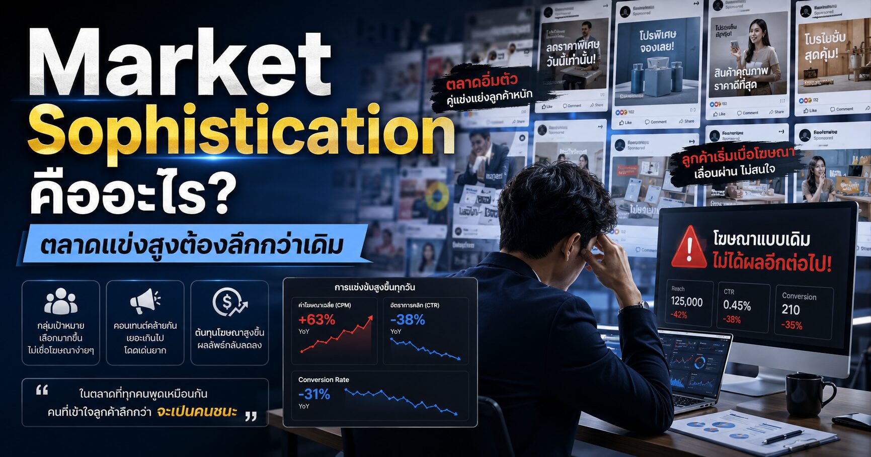 Market Sophistication คืออะไร ตลาดแข่งสูงต้องลึกกว่าเดิม Market Sophistication, Market Sophistication คืออะไร, การตลาดออนไลน์, Insight Marketing, Proof Marketing