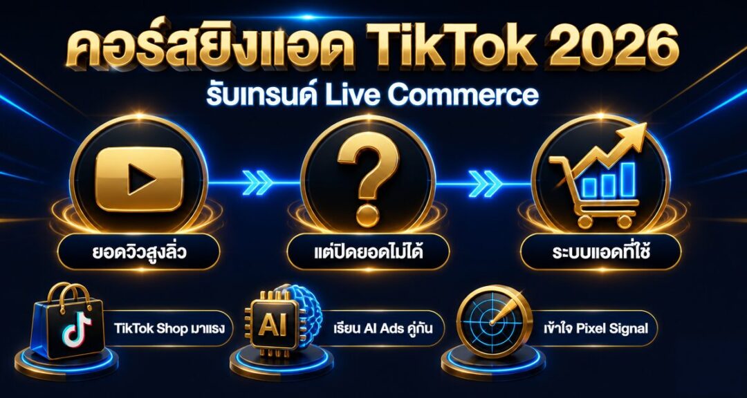 คอร์สเรียนยิงแอด TikTok 2026: รับเทรนด์ Live Commerce มาแรง