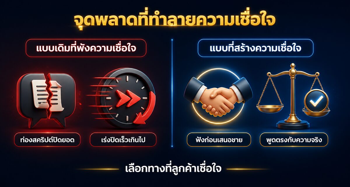 Trust-Led Selling มายด์เซ็ตนักขาย 2026 ที่ลูกค้าเชื่อใจก่อนซื้อ