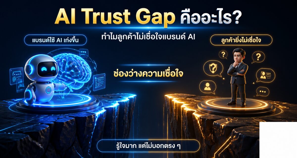 ai trust gap brand transparency 2026 1 AI Trust Gap คืออะไร? ทำไมลูกค้าไม่เชื่อใจแบรนด์ยุค AI 2026