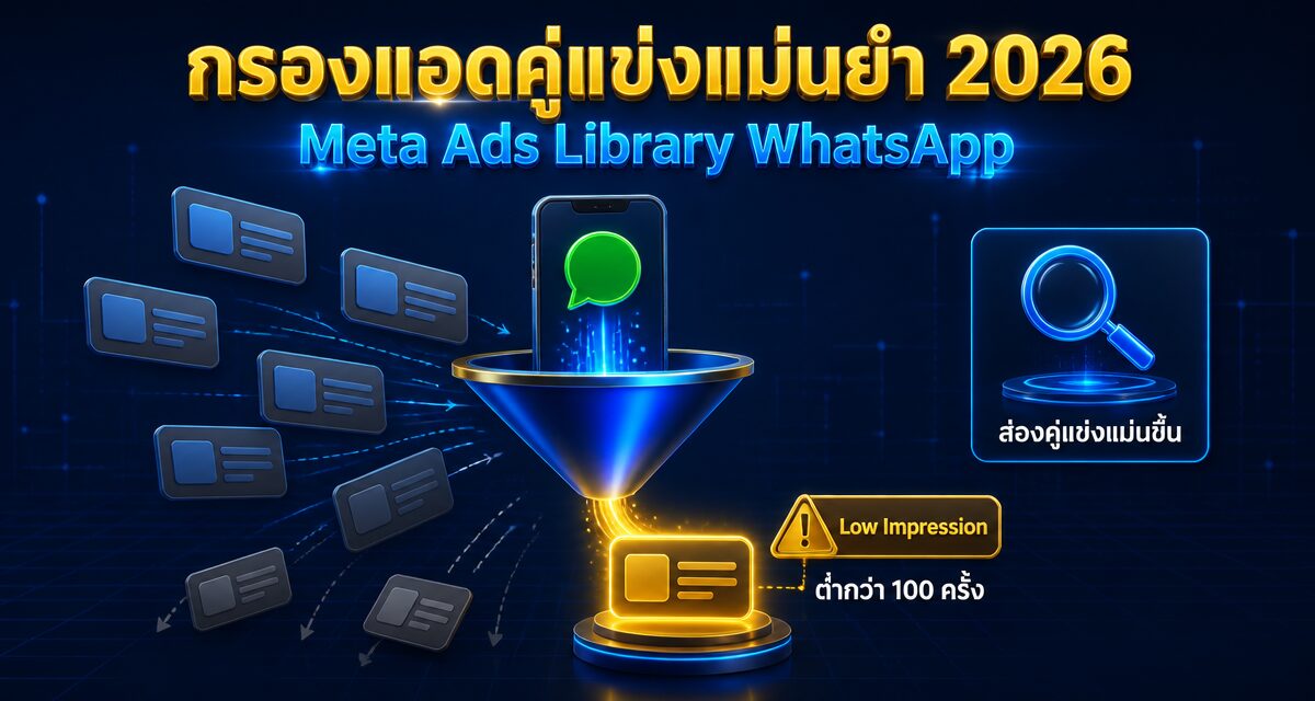 meta ads library whatsapp filter 2026 1 Meta Ads Library WhatsApp: กรองแอดคู่แข่งแม่นยำ 2026